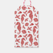 コースタルクリスマスシーホースレッドグリッター ギフトタグ (裏面)