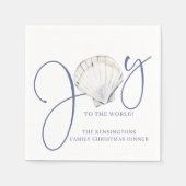 コースタルクリスマスジョイシーシェルホ航海のリデイ スタンダードカクテルナプキン (正面)