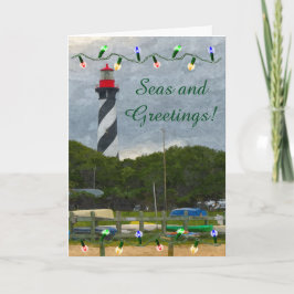 コースタルクリスマスセントオーガスティンライトハウスカード シーズンカード