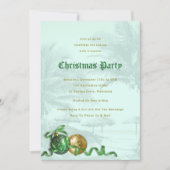 コースタルクリスマスパーティーパームツリーズ招待状 招待状 (正面)