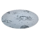 コースタルクリスマスビーチシークリージャーブルー カッティングボード (角)