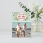 コースタルクリスマスビーチホリデーフォト ポストカード (スタンド正面)