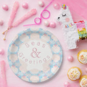 コースタルクリスマスブルー紙プレート ペーパープレート (パーティー)