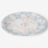 コースタルクリスマスブルー紙プレート ペーパープレート (アングル)