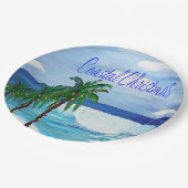 コースタルクリスマスホリデーパーティー紙プレート ペーパープレート (アングル)