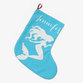 コースタルクリスマスマーメイドストッキング ラージクリスマスストッキング (正面 (吊り時))