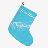 コースタルクリスマスロブスターストッキング ラージクリスマスストッキング (正面 (吊り時))