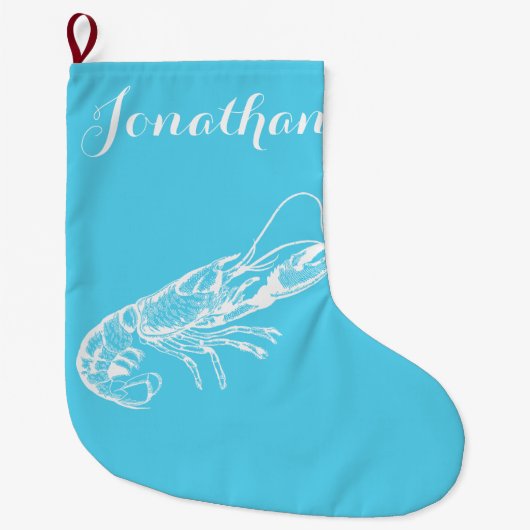 コースタルクリスマスロブスターストッキング ラージクリスマスストッキング (正面)