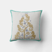 "コースタルクリスマス"装飾用クッション金ゴールドシルバーティール(緑がかった色) クッション (裏面)