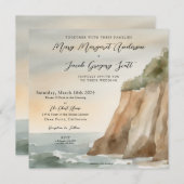 コースタルクリフ結婚式招待状 (正面/裏面)