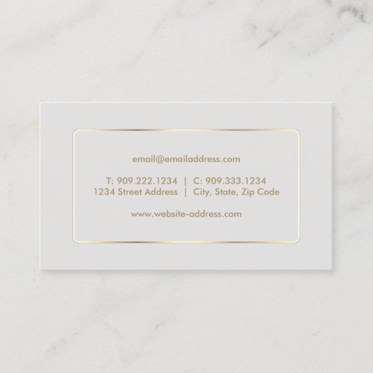 コースタルグジュアリービジネスカードホワイトマーブルデザイン 名刺 (裏面)