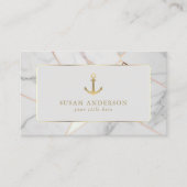 コースタルグジュアリービジネスカードホワイトマーブルデザイン 名刺 (正面)