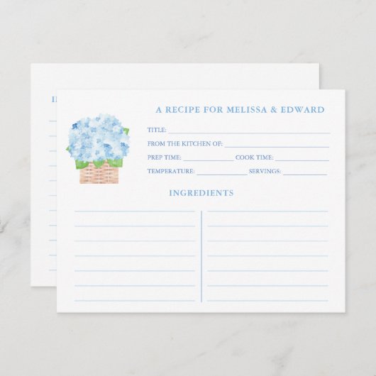 コースタルグランマブルーアジサイレシピカード 招待状 (正面/裏面)