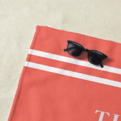 コースタルコンチシェルビーチハウスファミリーネームコーラル ビーチタオル (インサイチュ)