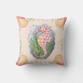 コースタルコーラルシーホース装飾用クッション クッション (正面)