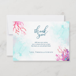 コースタルコーラルリーフサンキューカード サンキューカード