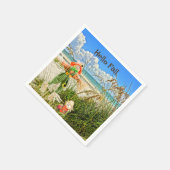 コースタルサニベルアイランドフロリダビーチ&かかし スタンダードカクテルナプキン (角)