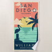 コースタルサマーヴィンテージファミリービーチハウス ビーチタオル (正面)