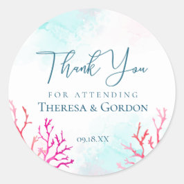コースタルサンゴ礁サンキューステッカー ラウンドシール