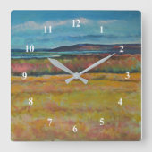 コースタルサンドデューンショアラインビーチハウスクロック スクエア壁時計 (正面)
