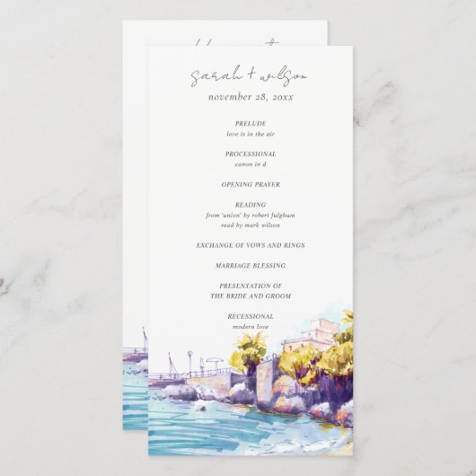 コースタルサンドビーチロッキーシースケープ結婚式 プログラム (正面/裏面)