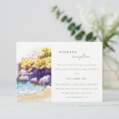 コースタルサンドロックビーチシースケープウェディングレセプション エンクロージャーカード (スタンド正面)
