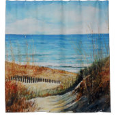 コースタルサンド砂丘ビーチアートシャワーカーテン シャワーカーテン (正面)