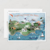 コースタルサンペドロの探索イラストレーション写真 ポストカード (正面/裏面)