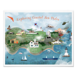 コースタルサンペドロイラストレーションの探索 フォトプリント           