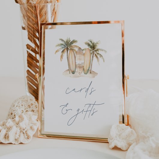 コースタルサーフベビーシャワーカード&ギフトサイン ポスター