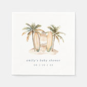 コースタルサーフベビーシャワー スタンダードカクテルナプキン (正面)