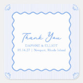 コースタルシエレガントック海結婚辺の感謝 スクエアシール (正面)