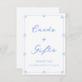 コースタルシックでエレガントなウェディングカード&ギフトサイン (正面/裏面)