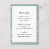 コースタルシックでミュートされた緑のエレガントな結婚式 エンクロージャーカード (正面)