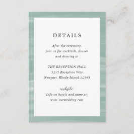 コースタルシックでミュートされた緑のエレガントな結婚式 エンクロージャーカード