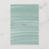 コースタルシックでミュートされた緑のエレガントな結婚式 エンクロージャーカード (裏面)