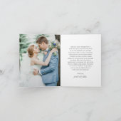 コースタルシックでミュートされた緑のエレガントな結婚式 サンキューカード (内部)