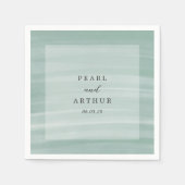 コースタルシックでミュートされた緑のエレガントな結婚式 スタンダードカクテルナプキン (正面)