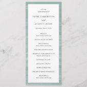 コースタルシックでミュートされた緑のエレガントな結婚式 プログラム (正面)