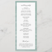 コースタルシックでミュートされた緑のエレガントな結婚式 プログラム (裏面)