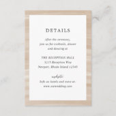 コースタルシックサンディニュートラルエレガントな結婚式 エンクロージャーカード (正面)