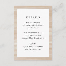 コースタルシックサンディニュートラルエレガントな結婚式 エンクロージャーカード