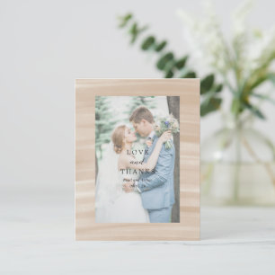 コースタルシックサンディニュートラルエレガントな結婚式 サンキューカード