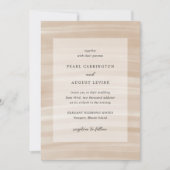 コースタルシックサンディニュートラルエレガントな結婚式 招待状 (正面)