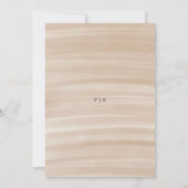 コースタルシックサンディニュートラルエレガントな結婚式 招待状 (裏面)