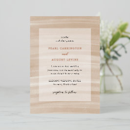 コースタルシックサンディニュートラルエレガントな結婚式 箔招待状