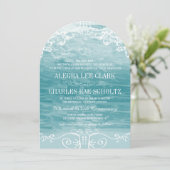 コースタルシックデスティネーションビーチ結婚式 招待状 (スタンド正面)