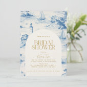 コースタルシックトイレデジュイブライダルシャワー 招待状 (スタンド正面)
