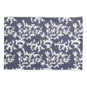 コースタルシックハンプトンズブルー&ホワイトコーラルリーフ 枕カバー (裏面-左)