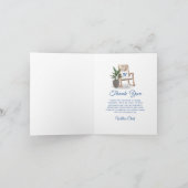 コースタルシックビーチウォーターカラーブルーフロントドア サンキューカード (内部)